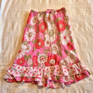 Mini Boden girls size 9-10 years elastic encased waist, rayon lined, flowers